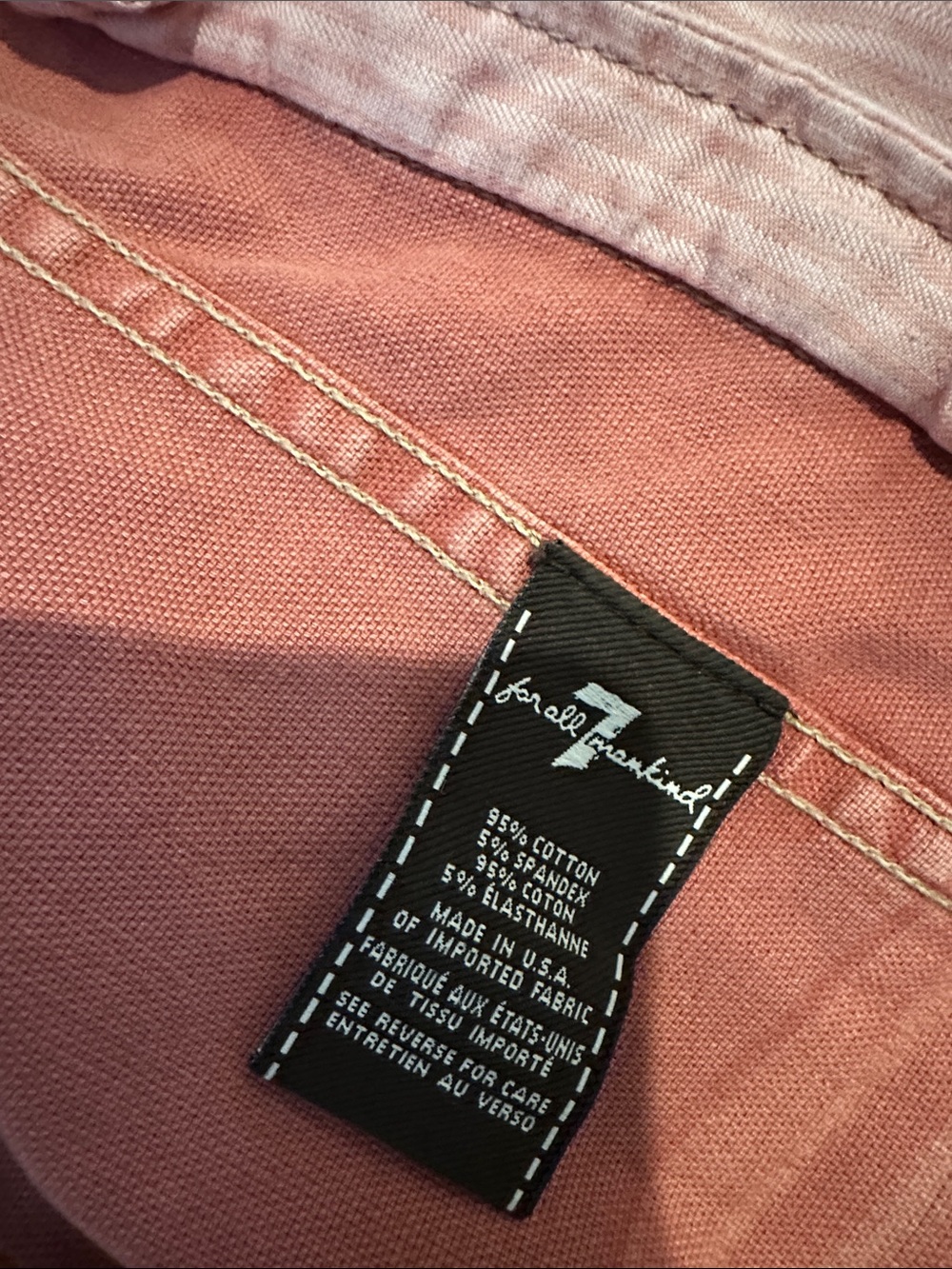 7 For All Mankind Distressed Rust-Colored Denim Jacket - Picture 6 of 6